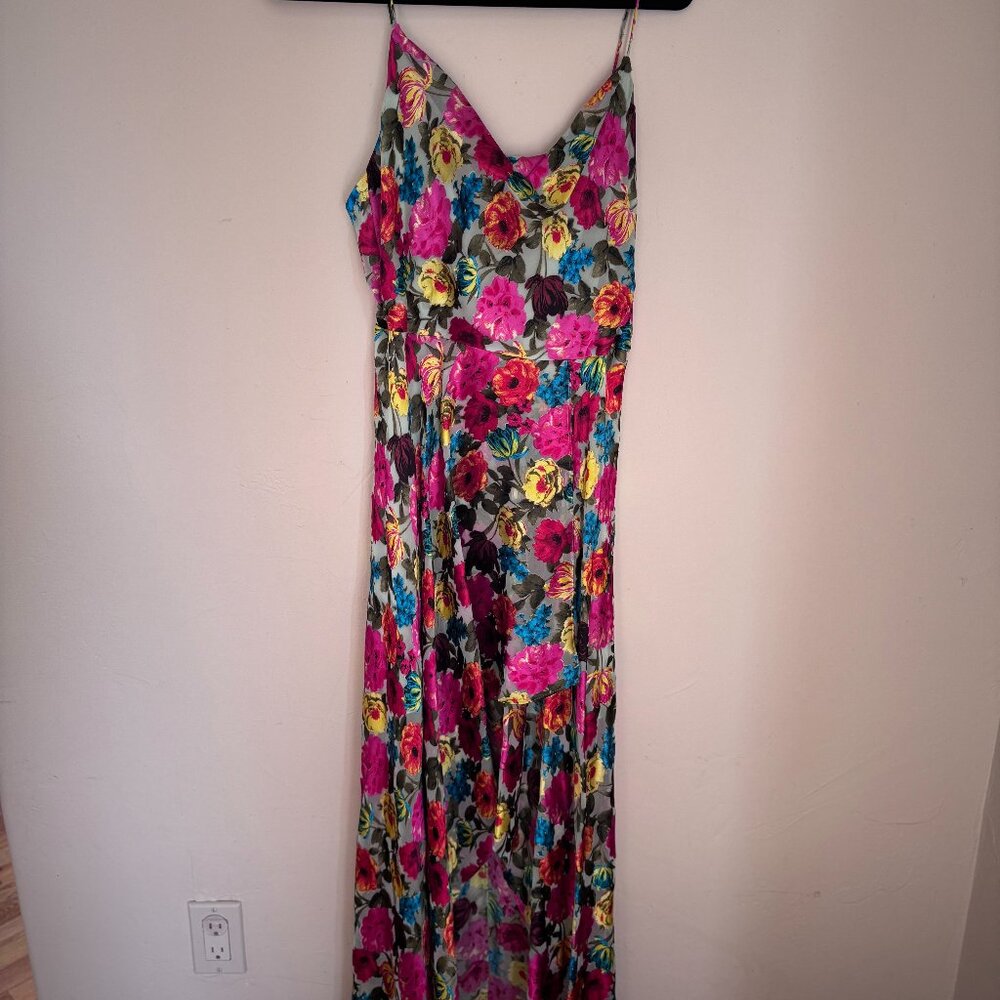 Alice + Olivia Christina Floral Burnout High Low Dress | Size 8